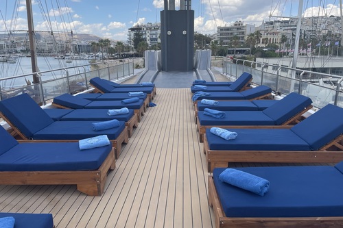 sundeck on Variety Voyager cruise ship sundeck on Variety Voyager cruise ship