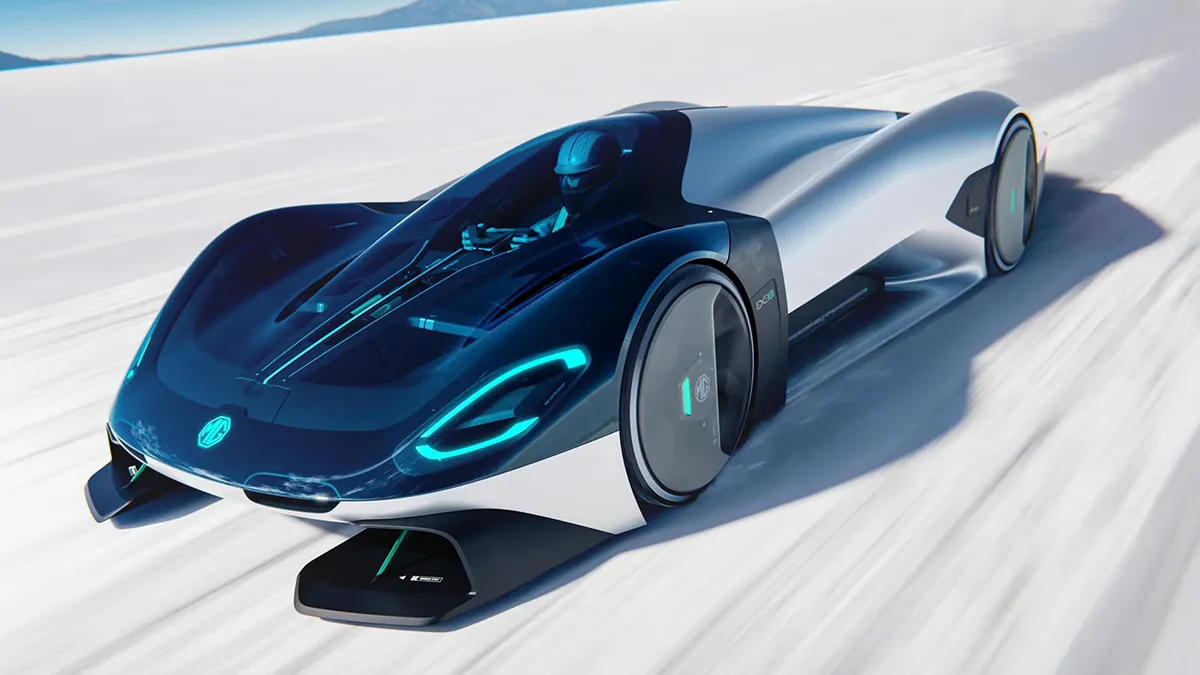 A front 3/4 view of the MG EXE181 concept